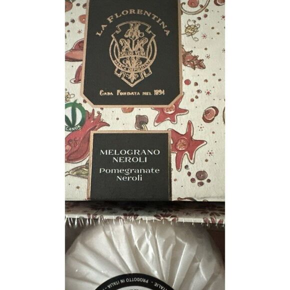 La Florentina Melograno Pomegranate Neroli Soap 2 Bars 4 Oz Italy Brand New - Picture 2 of 2